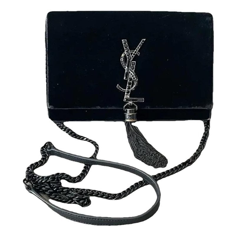 Pompom Kate velvet crossbody bag