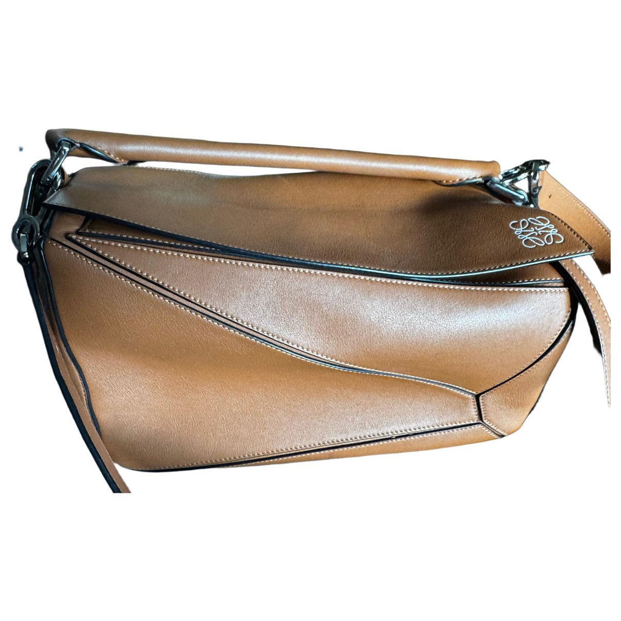Puzzle leather handbag