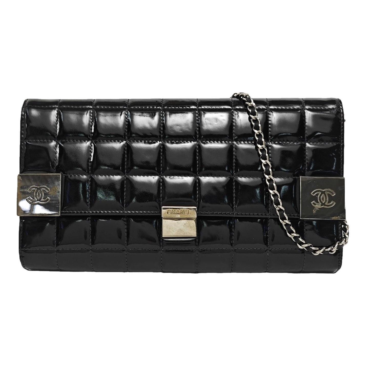 East West Chocolate Bar patent leather handbag