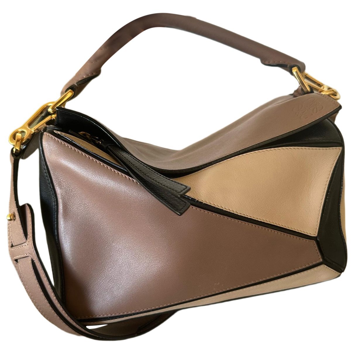 Puzzle leather crossbody bag