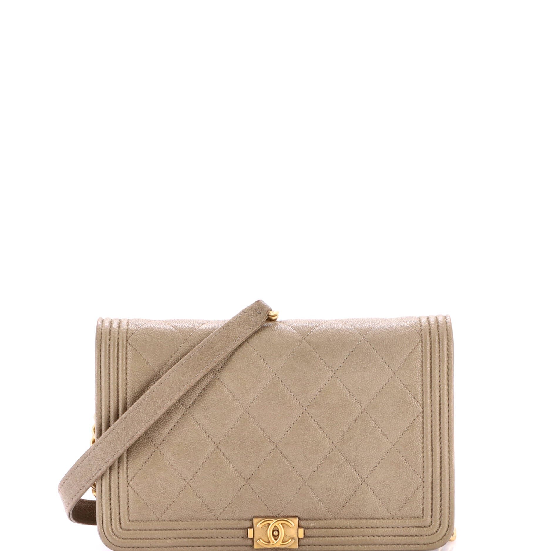 Boy Wallet on Chain Quilted Caviar