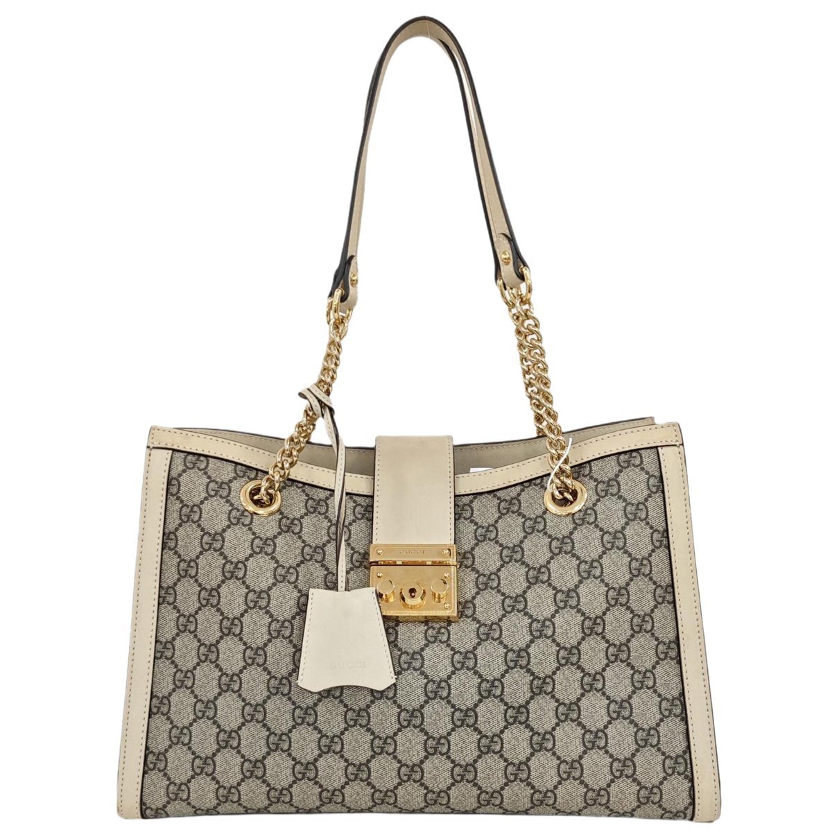 Padlock leather handbag