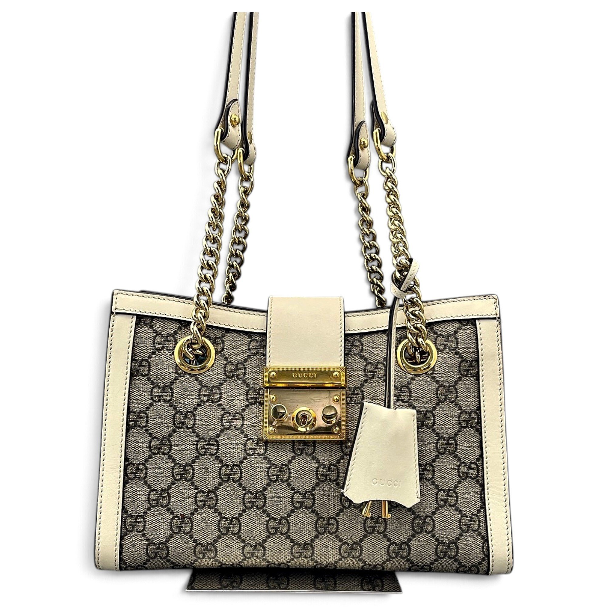 Padlock leather handbag