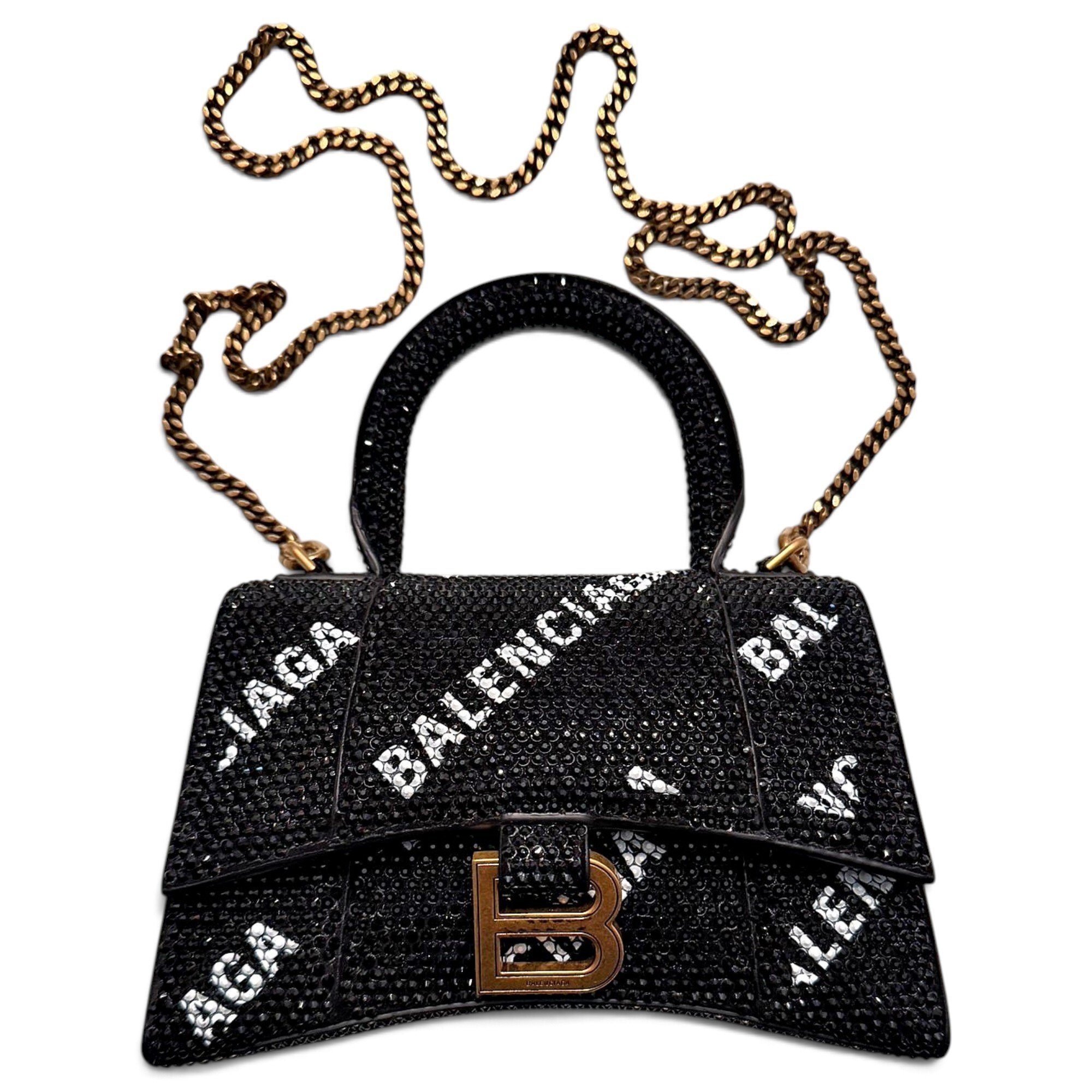 Hourglass leather crossbody bag