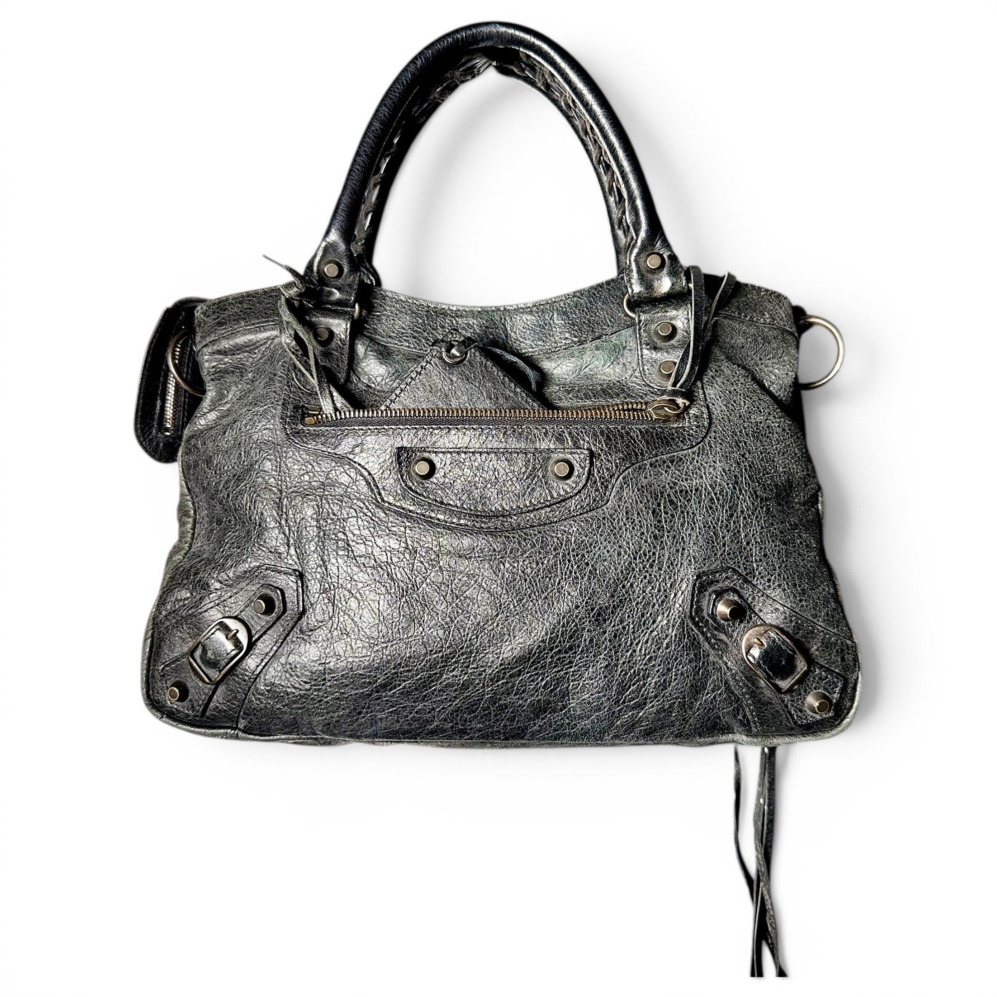 Town leather handbag
