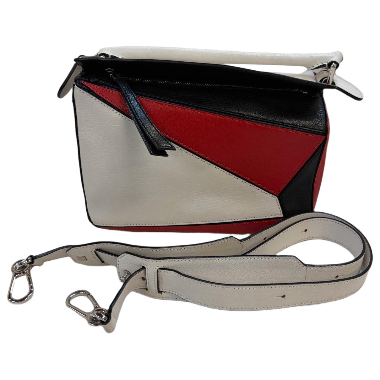 Puzzle leather handbag