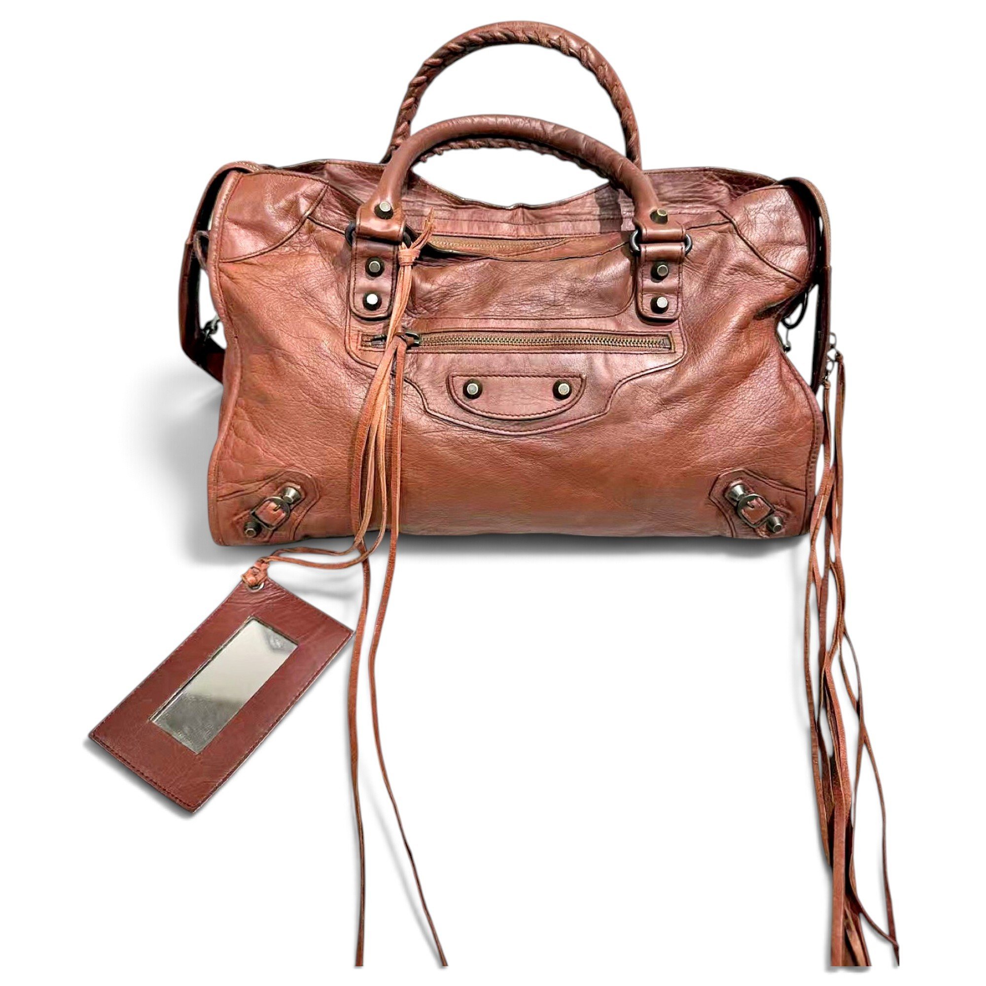 City leather handbag