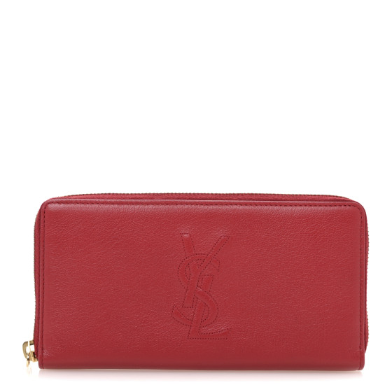 Saint Laurent Chevre Belle De Jour Zip Around Wallet Rouge Orient