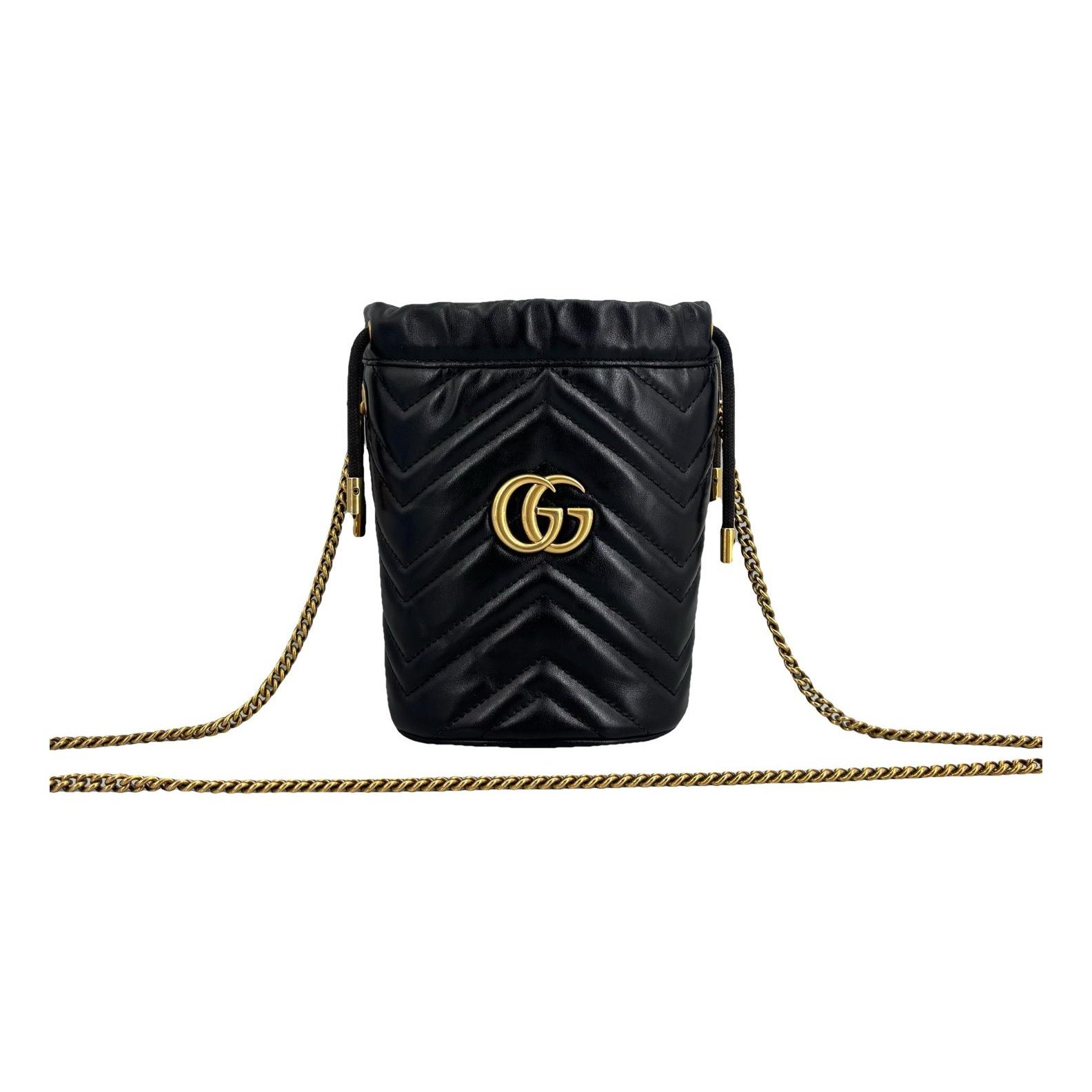 GG Marmont Chain Bucket leather handbag