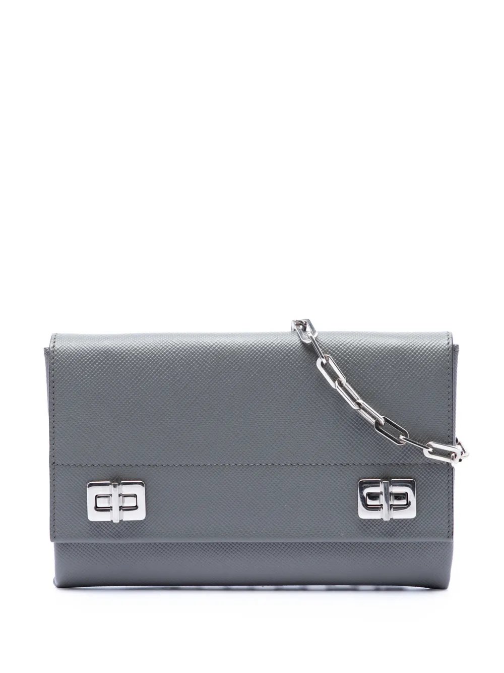 2013-2026 Saffiano Cuir Twist Lock Chain Flap crossbody bag