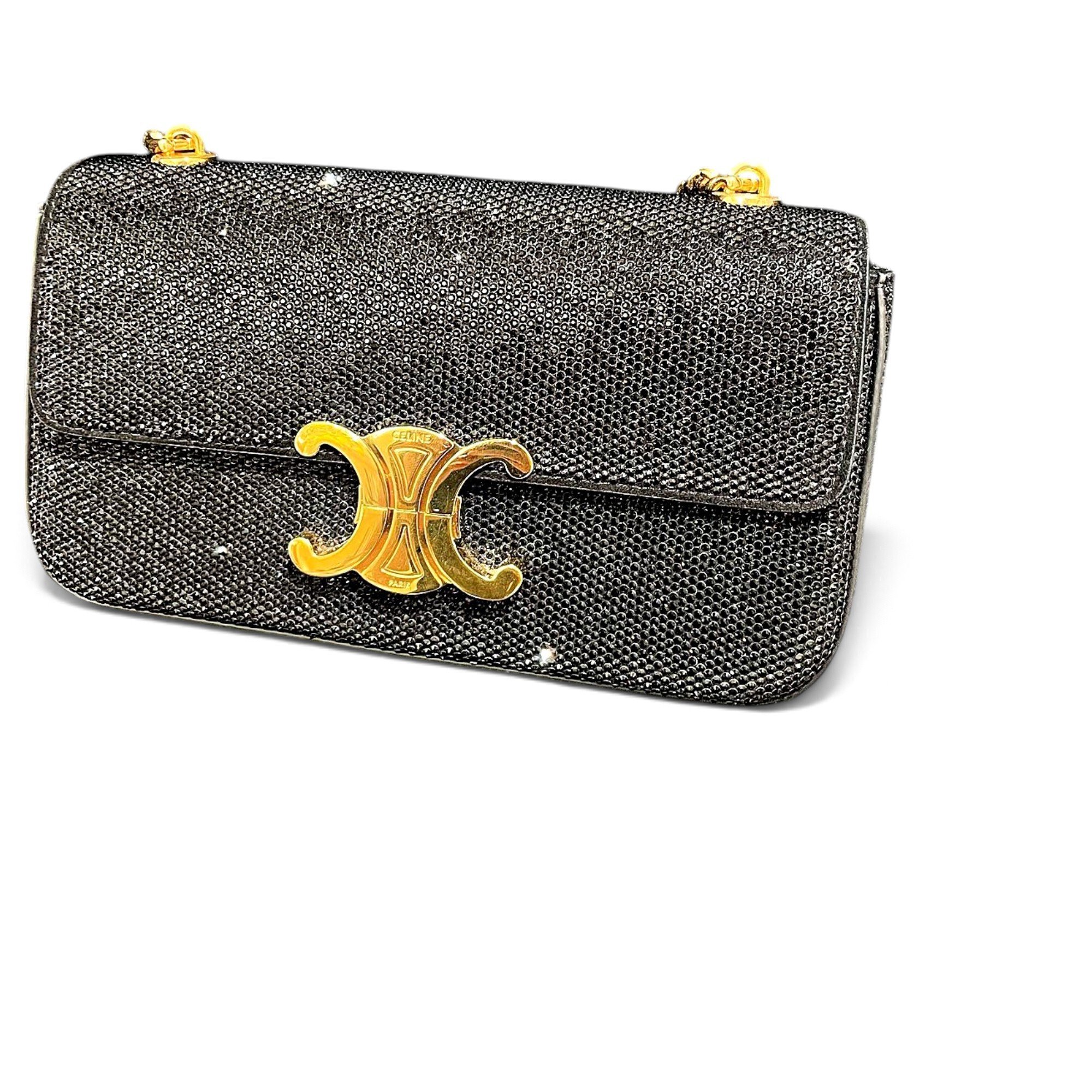Triomphe chain leather crossbody bag