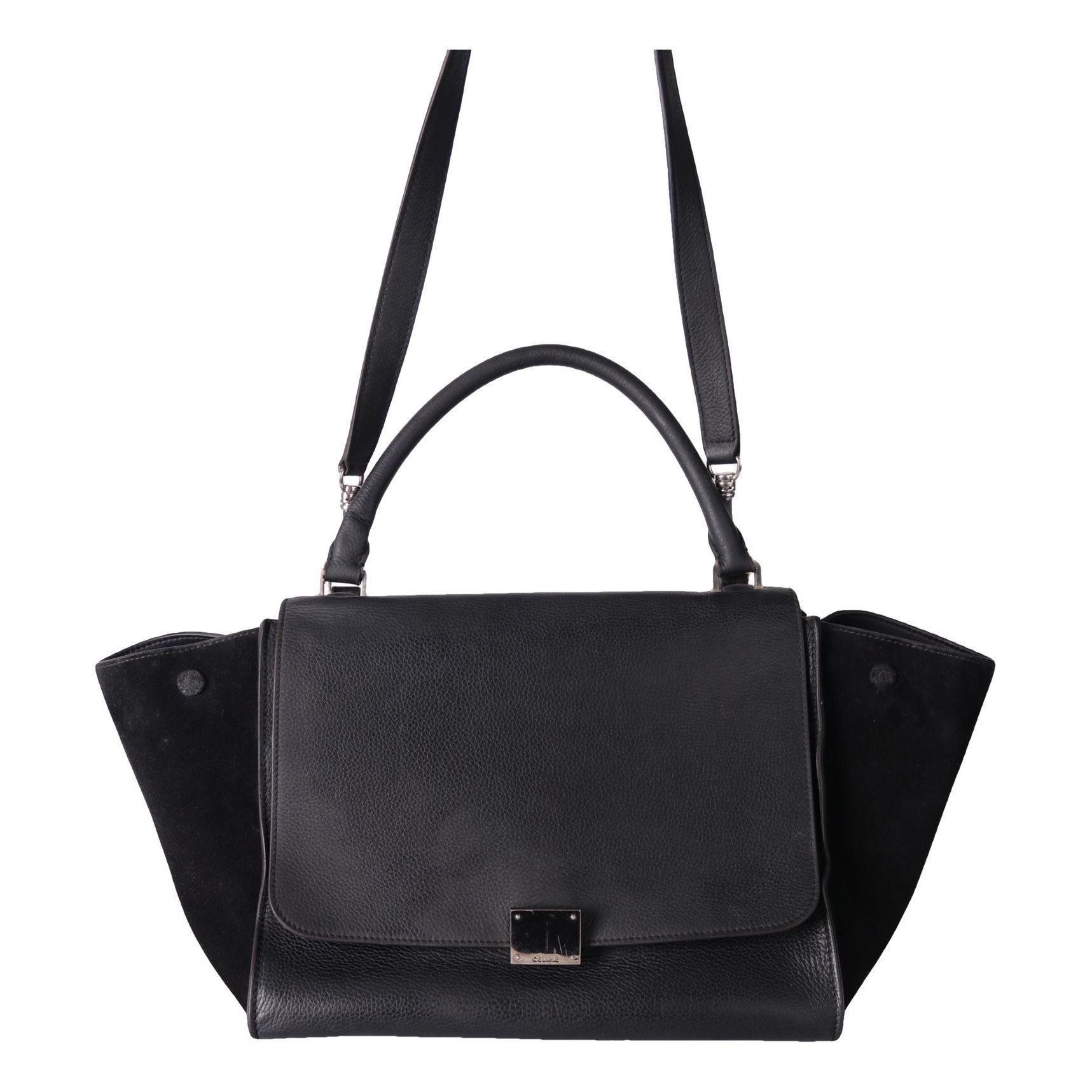 Trapèze leather handbag