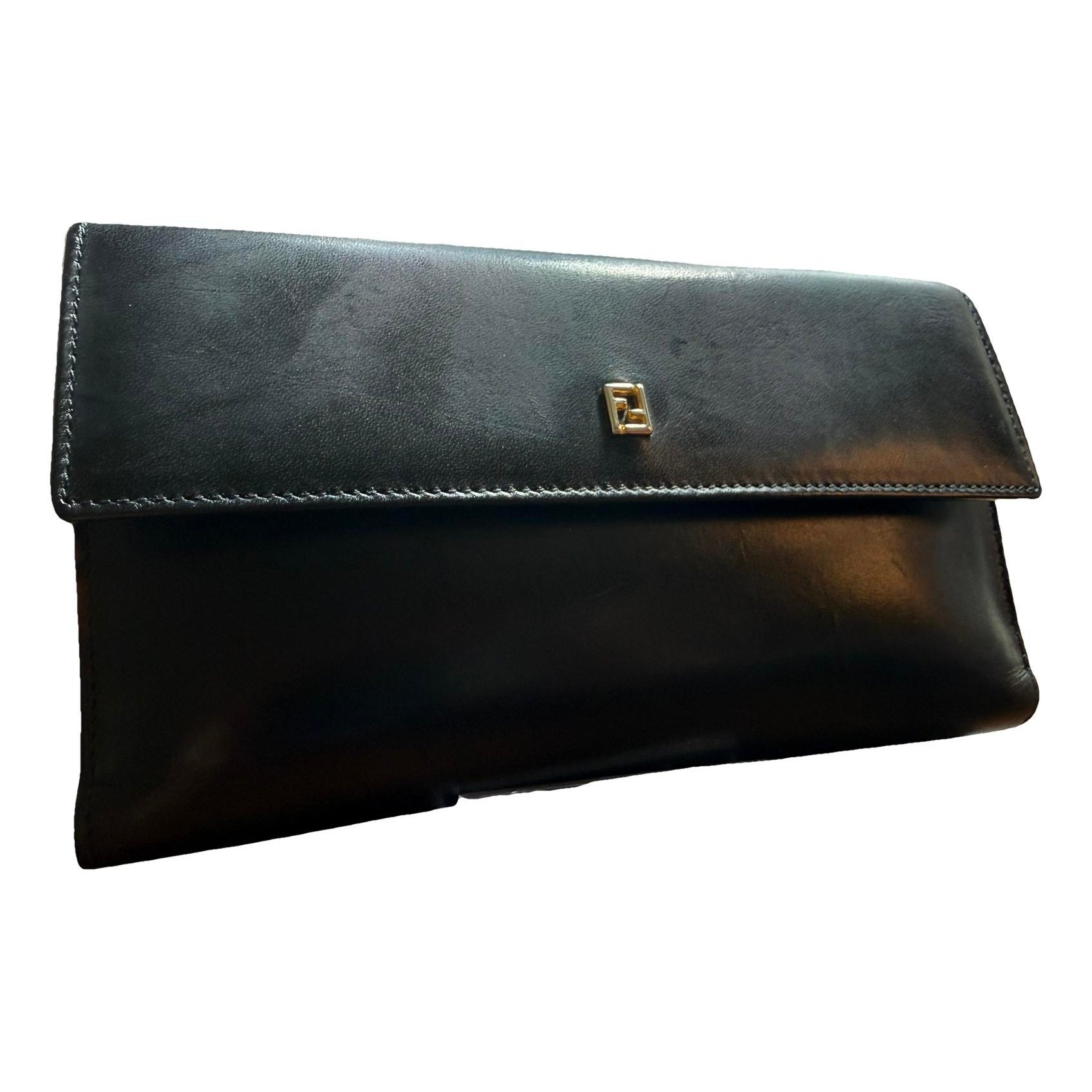 Leather clutch bag