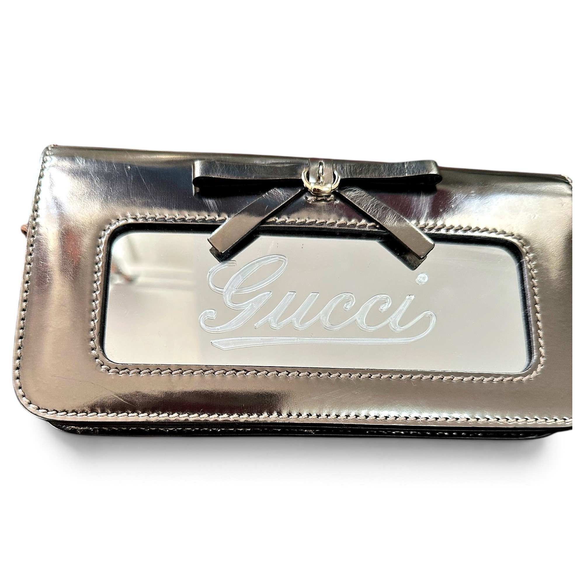 Leather clutch bag