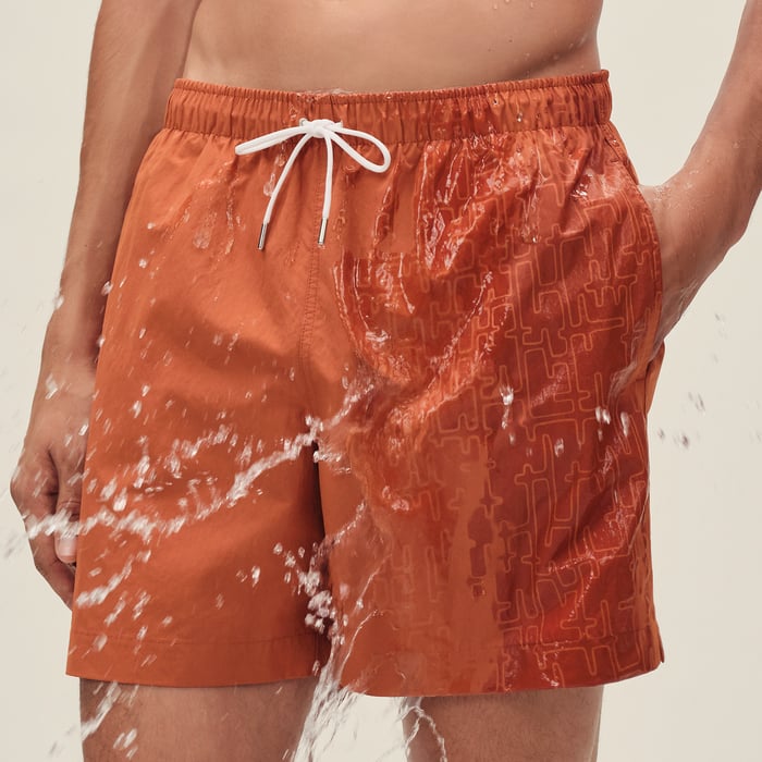 Orange Brûlé "H Fantome" Swim Trunks