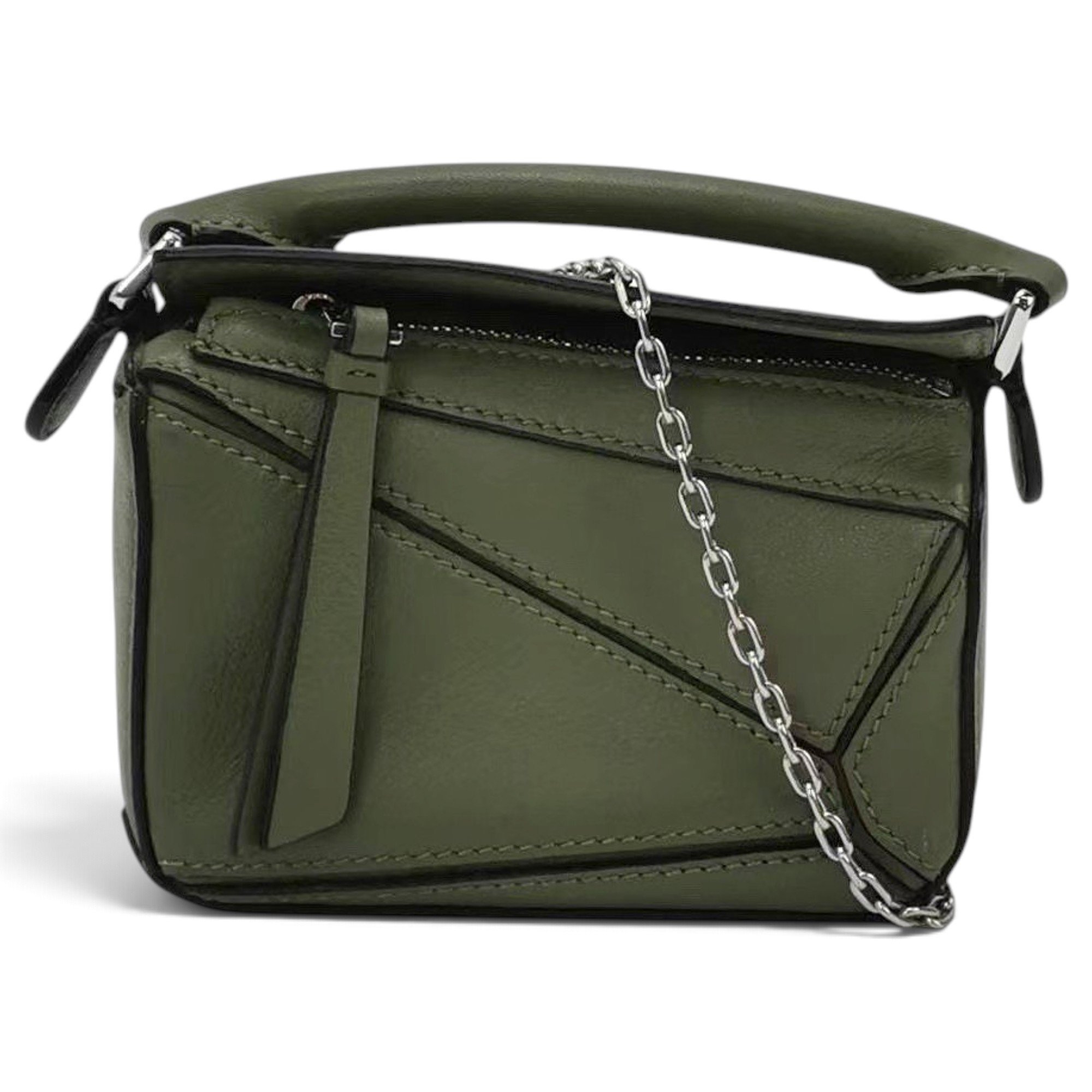 Puzzle leather handbag