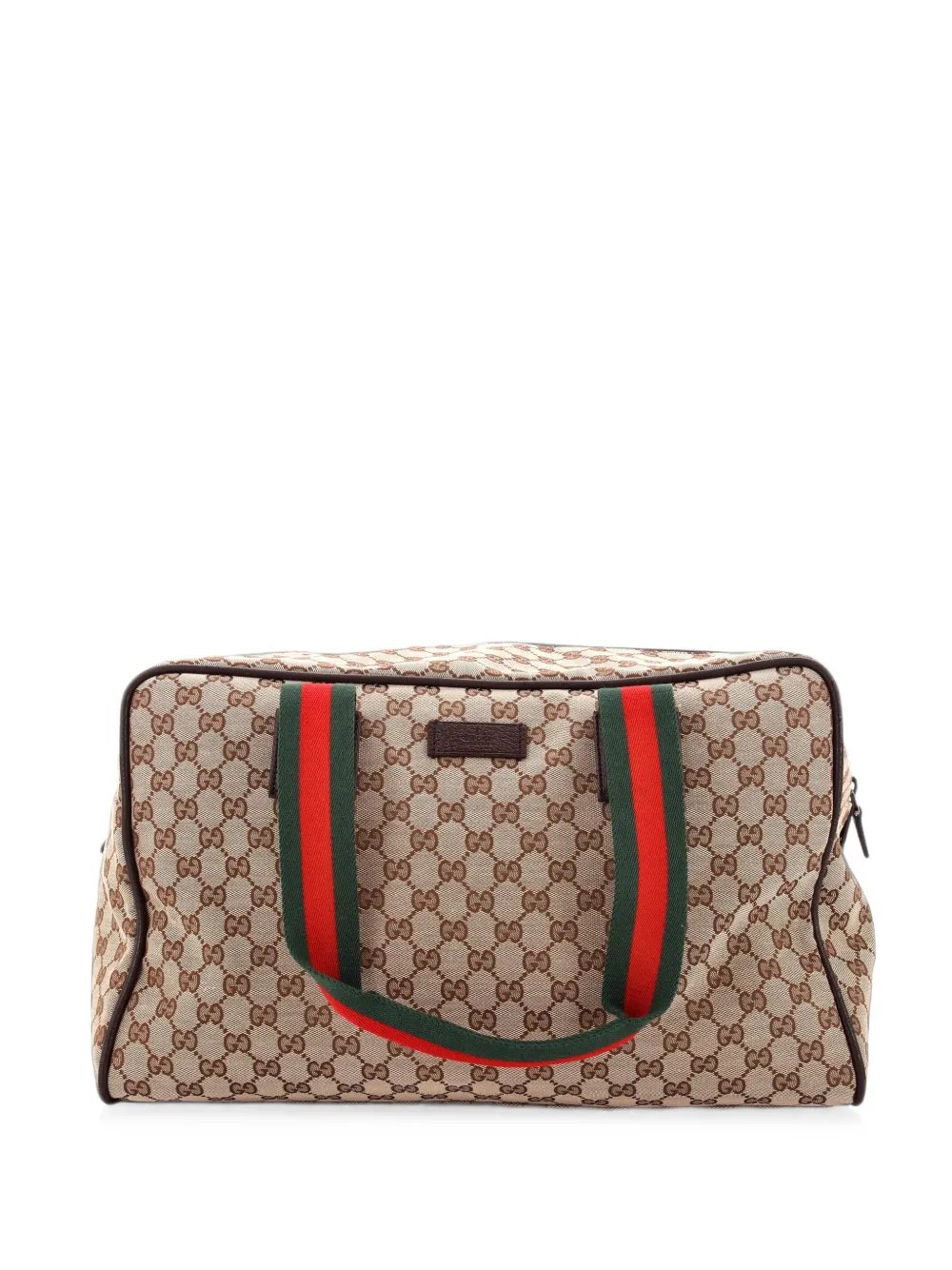 Web Carry On Duffle Bag GG Canvas with Leather Medium travel bag
