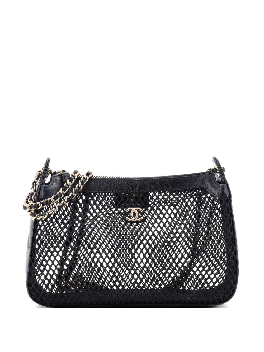 Clutch with Chain Mesh with Quilted Lambskin crossbody bag