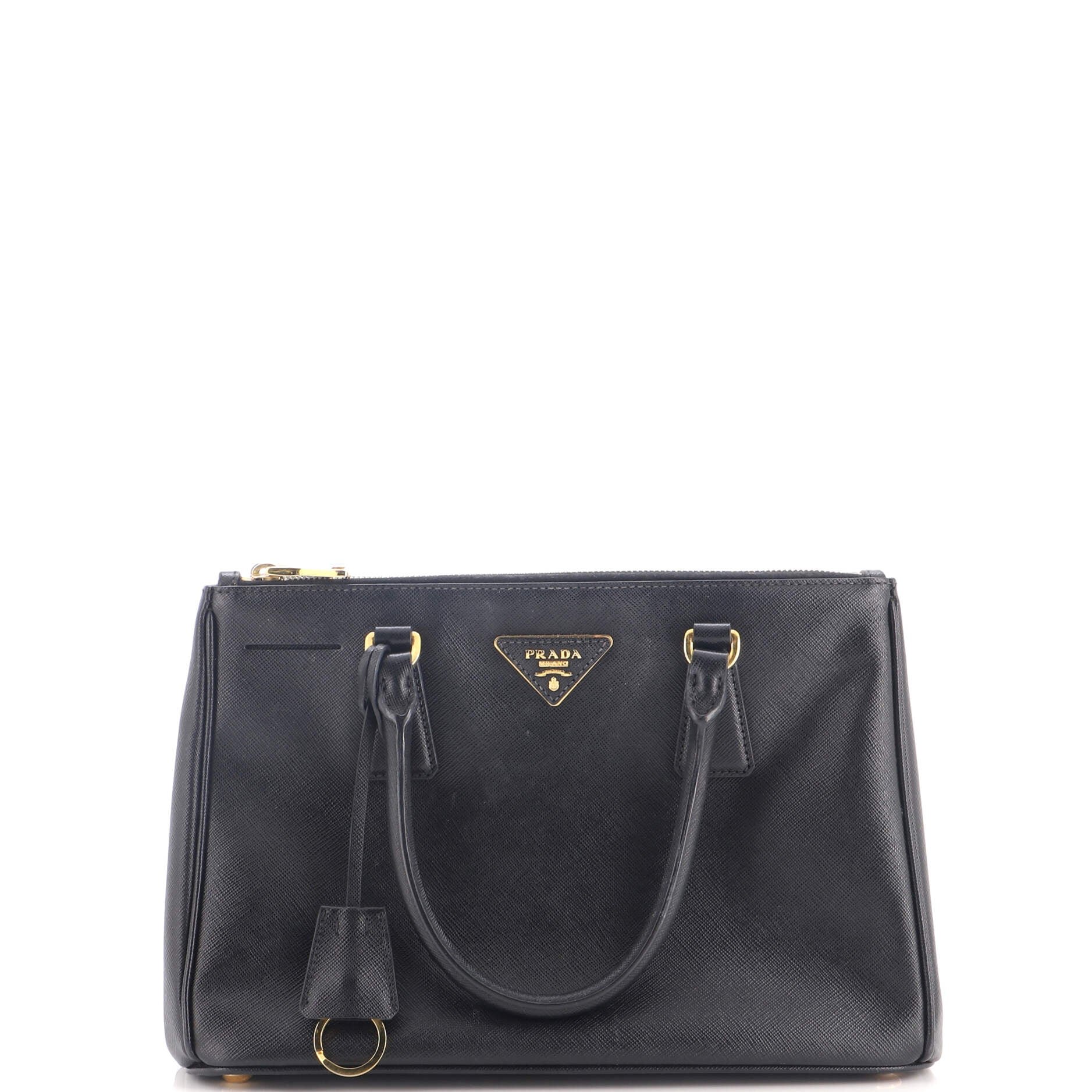 Double Zip Lux Tote Saffiano Leather Small