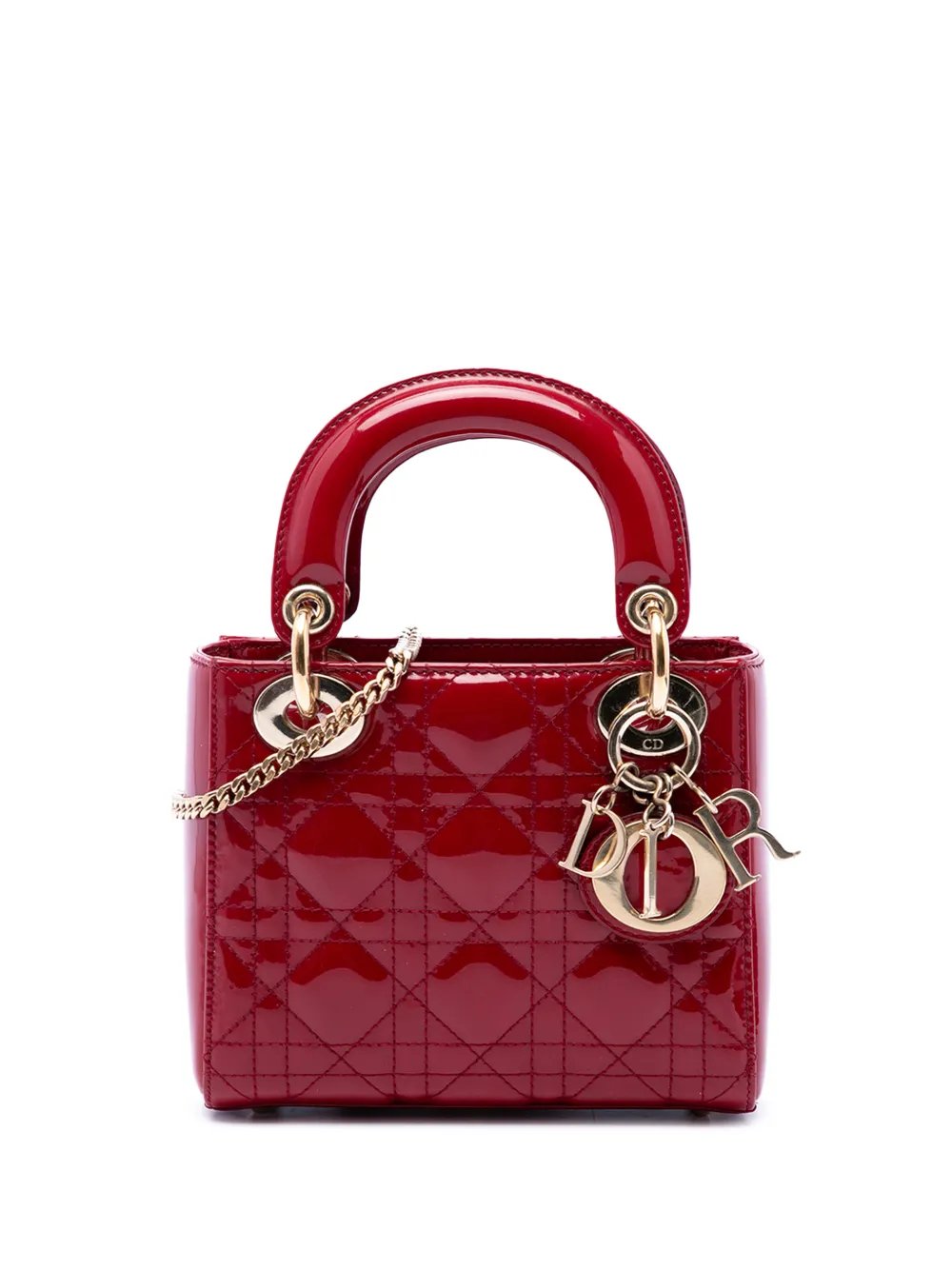 2018 Mini Patent Cannage Lady Dior satchel