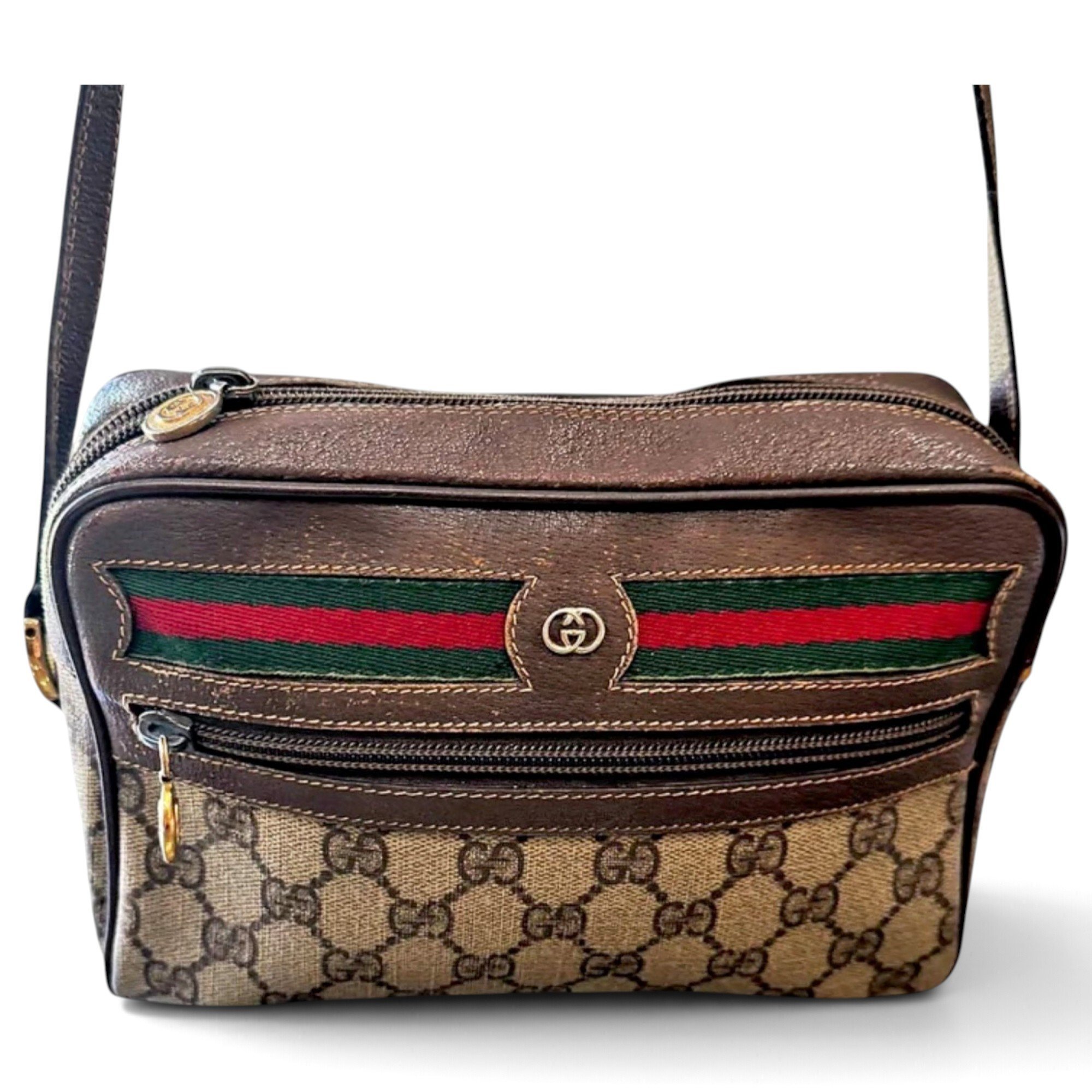 Ophidia Zip leather crossbody bag