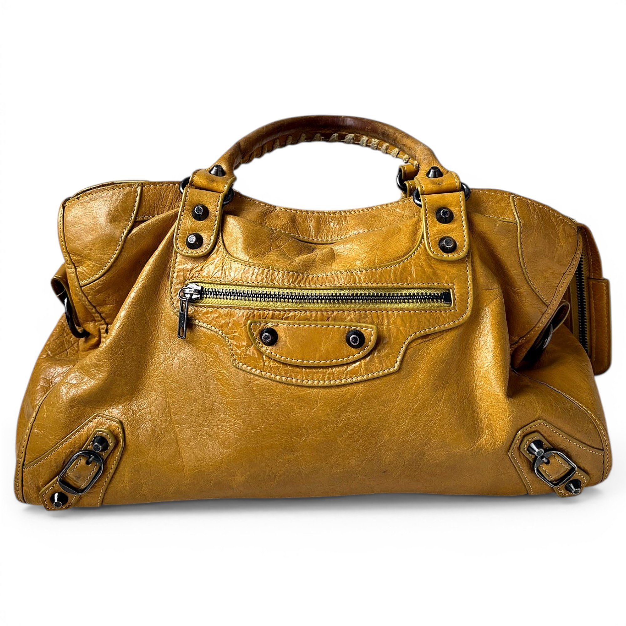 City leather handbag