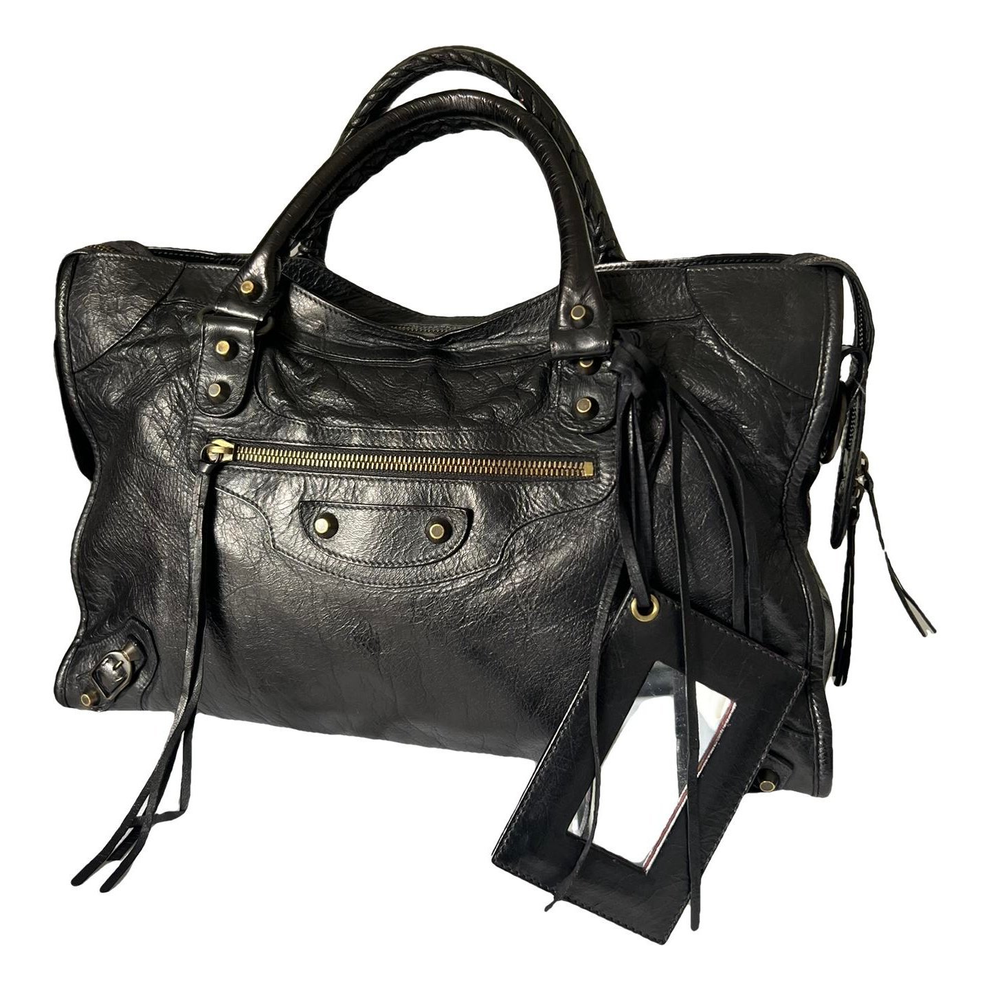 City leather handbag