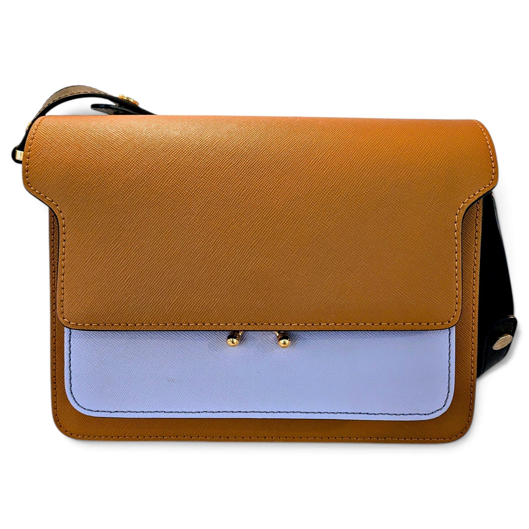 Trunk leather handbag