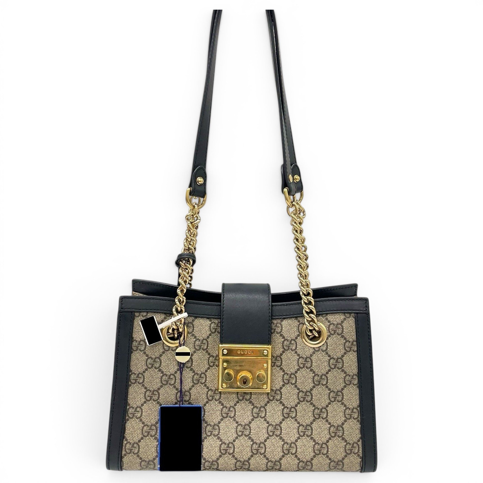 Padlock leather handbag