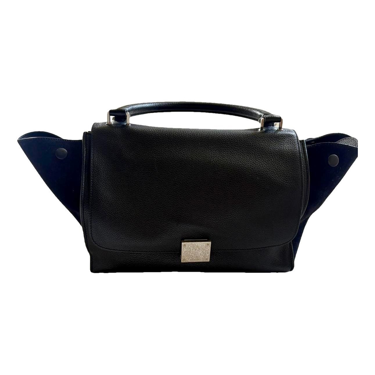 Trapèze leather handbag