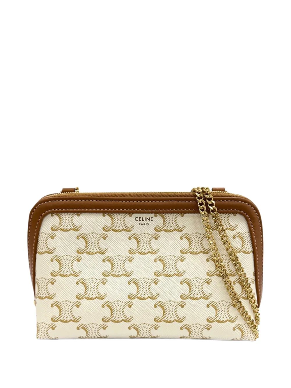 2018-2026 Triomphe Coated Canvas Clutch On Chain crossbody bag