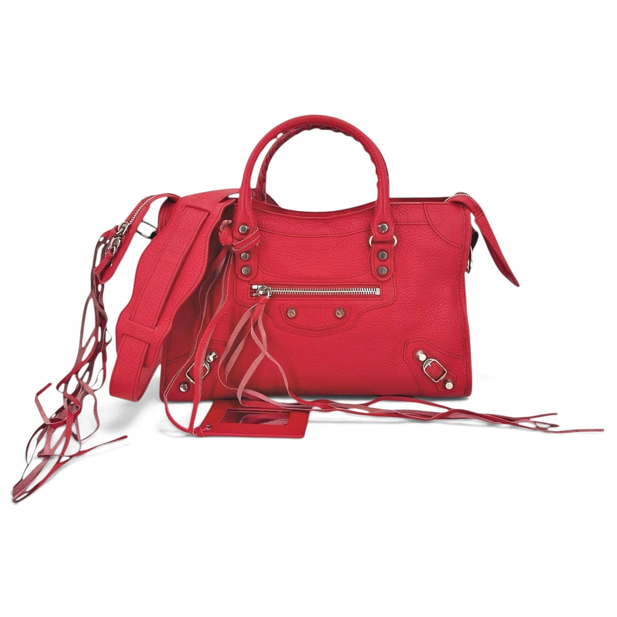 City leather handbag