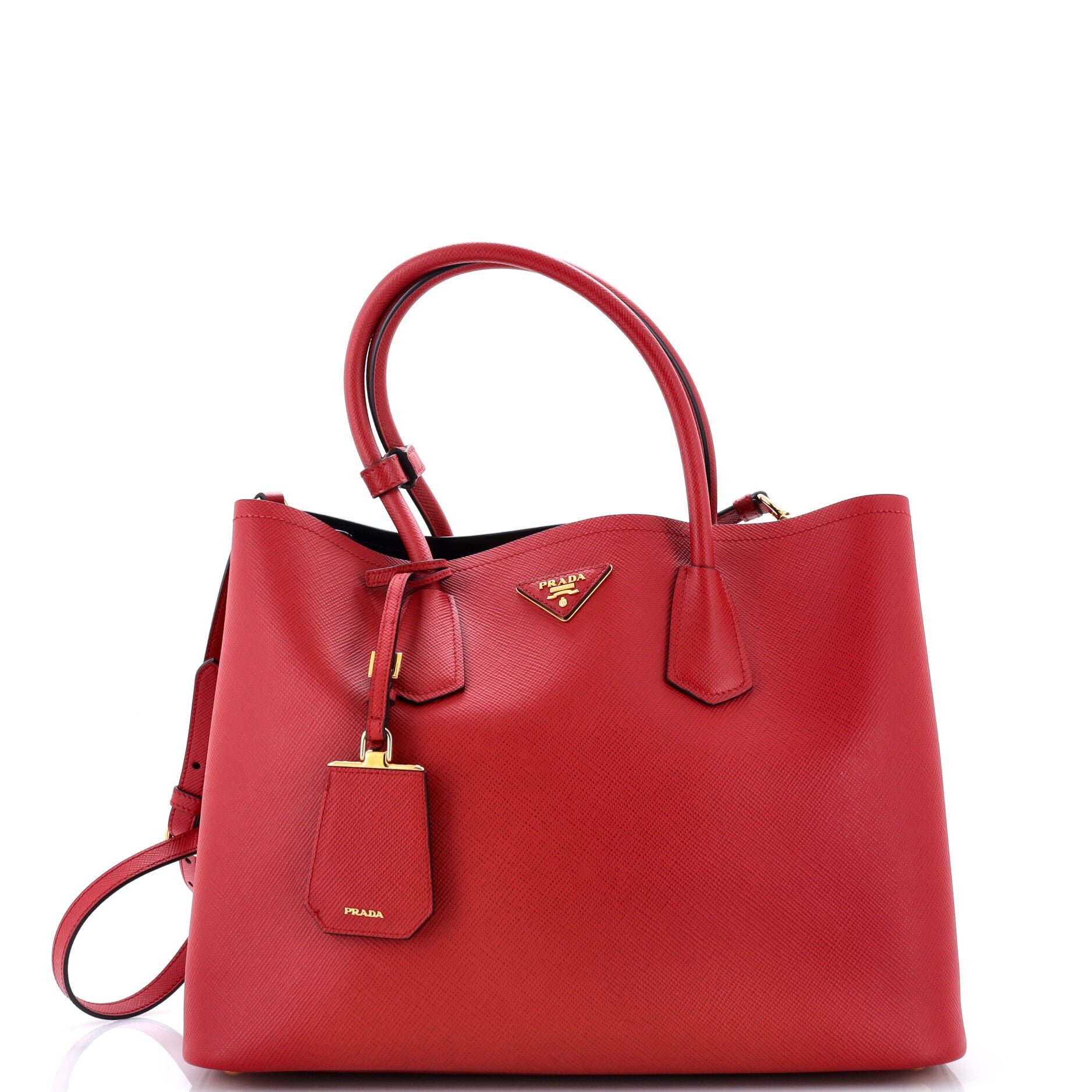 Cuir Double Tote Saffiano Leather Medium