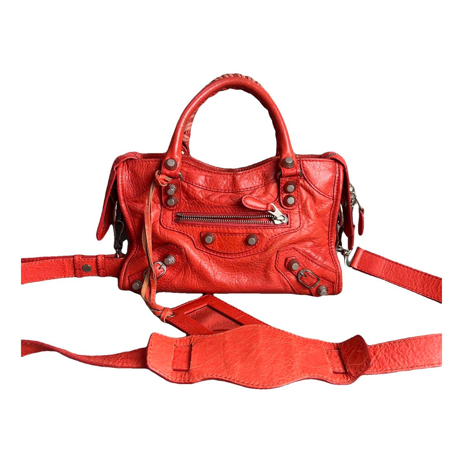 City leather handbag