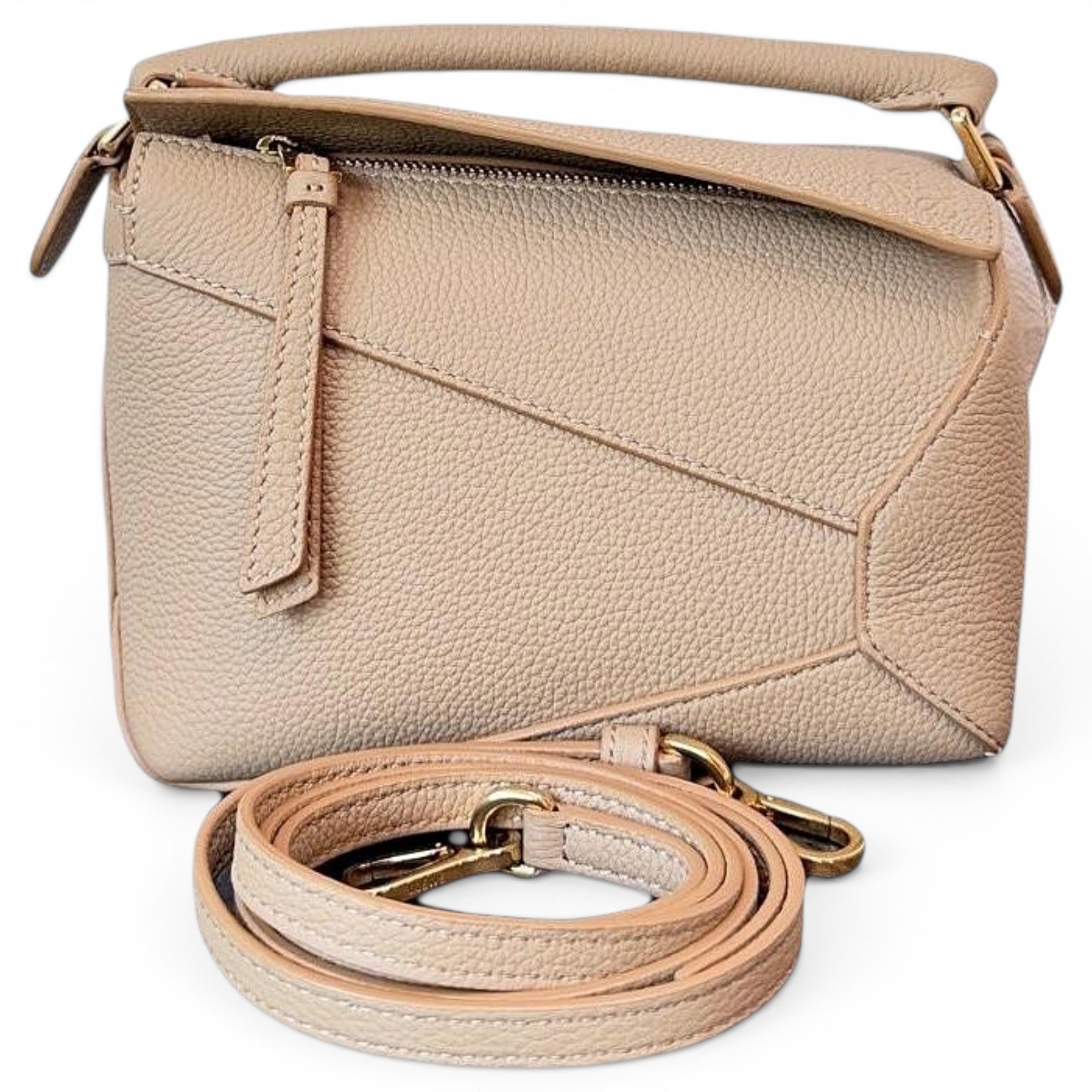 Puzzle leather handbag