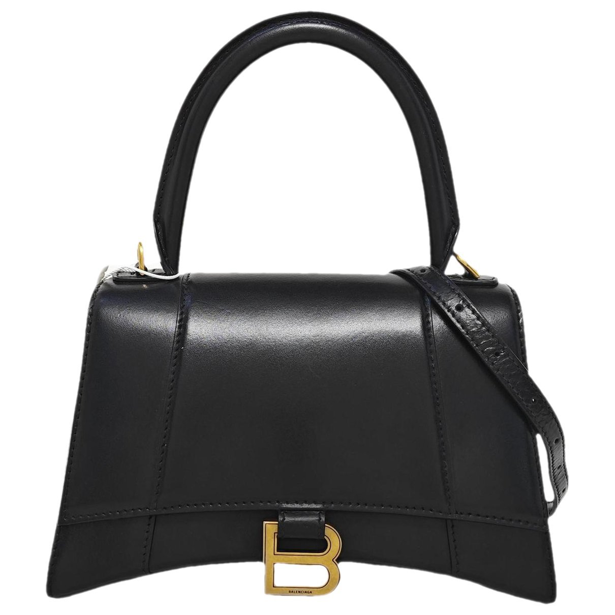Hourglass leather handbag