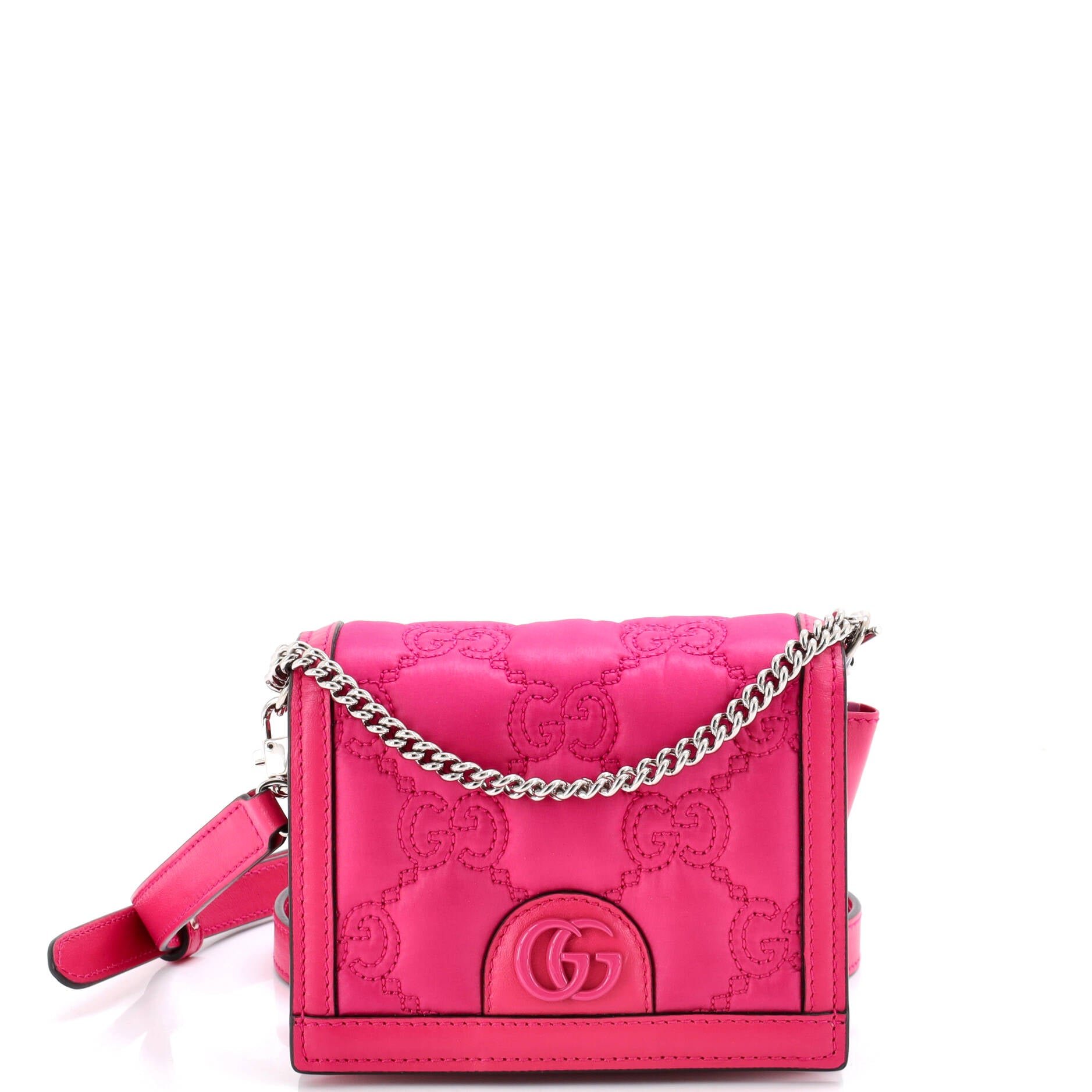 GG Marmont Flap Messenger Bag GG Matelasse Nylon with Leather Mini