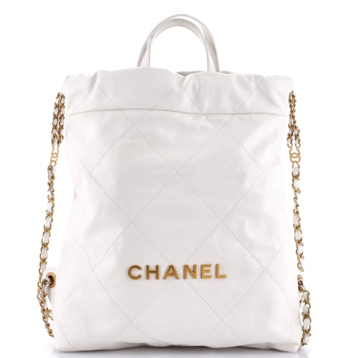 Chanel 22 Chain Backpack Quilted Calfskin Medium