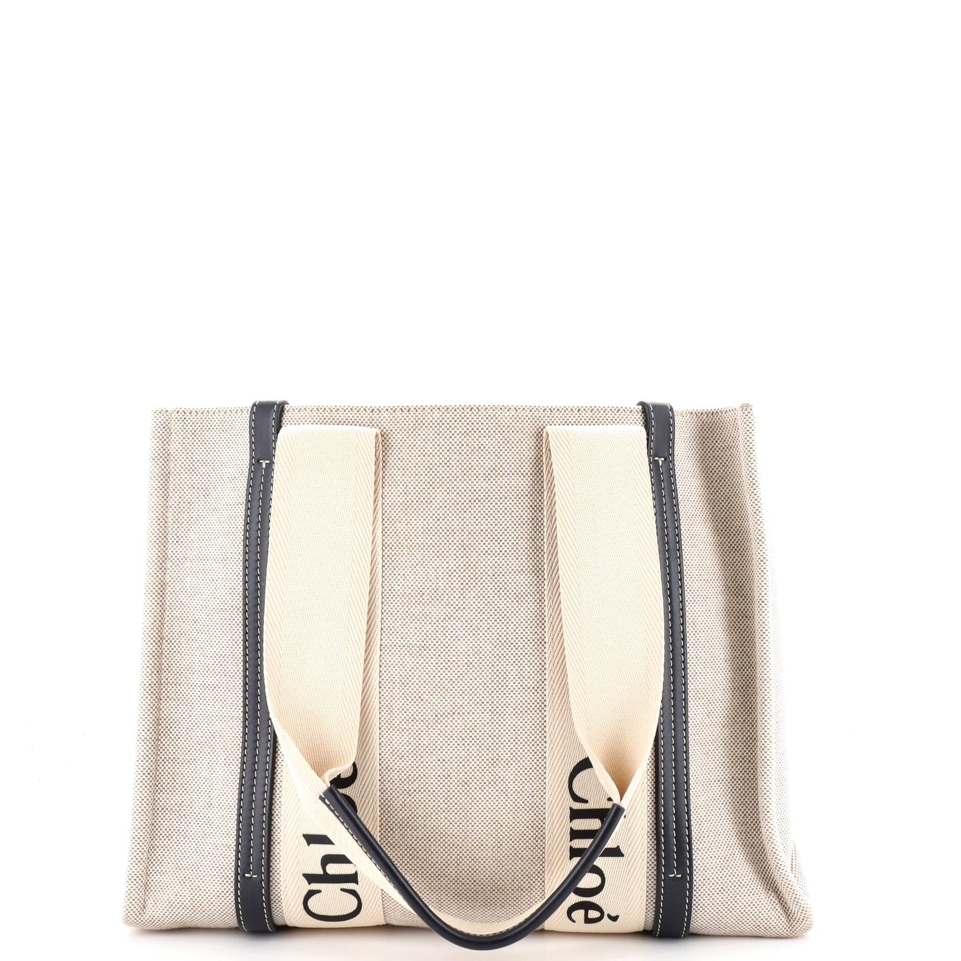 Woody Tote Canvas with Leather Medium