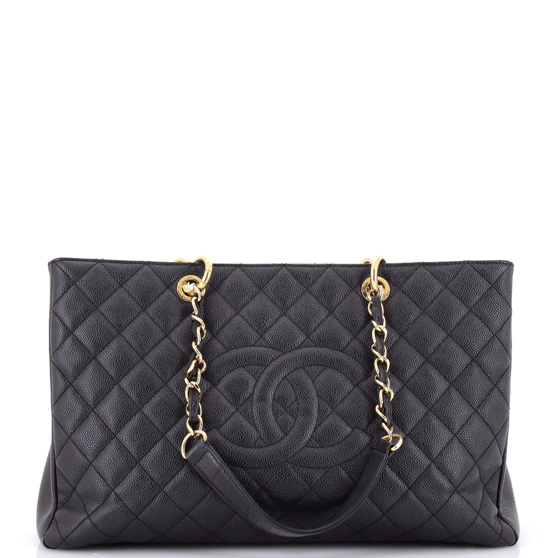 Grand Shopping Tote Quilted Caviar XL