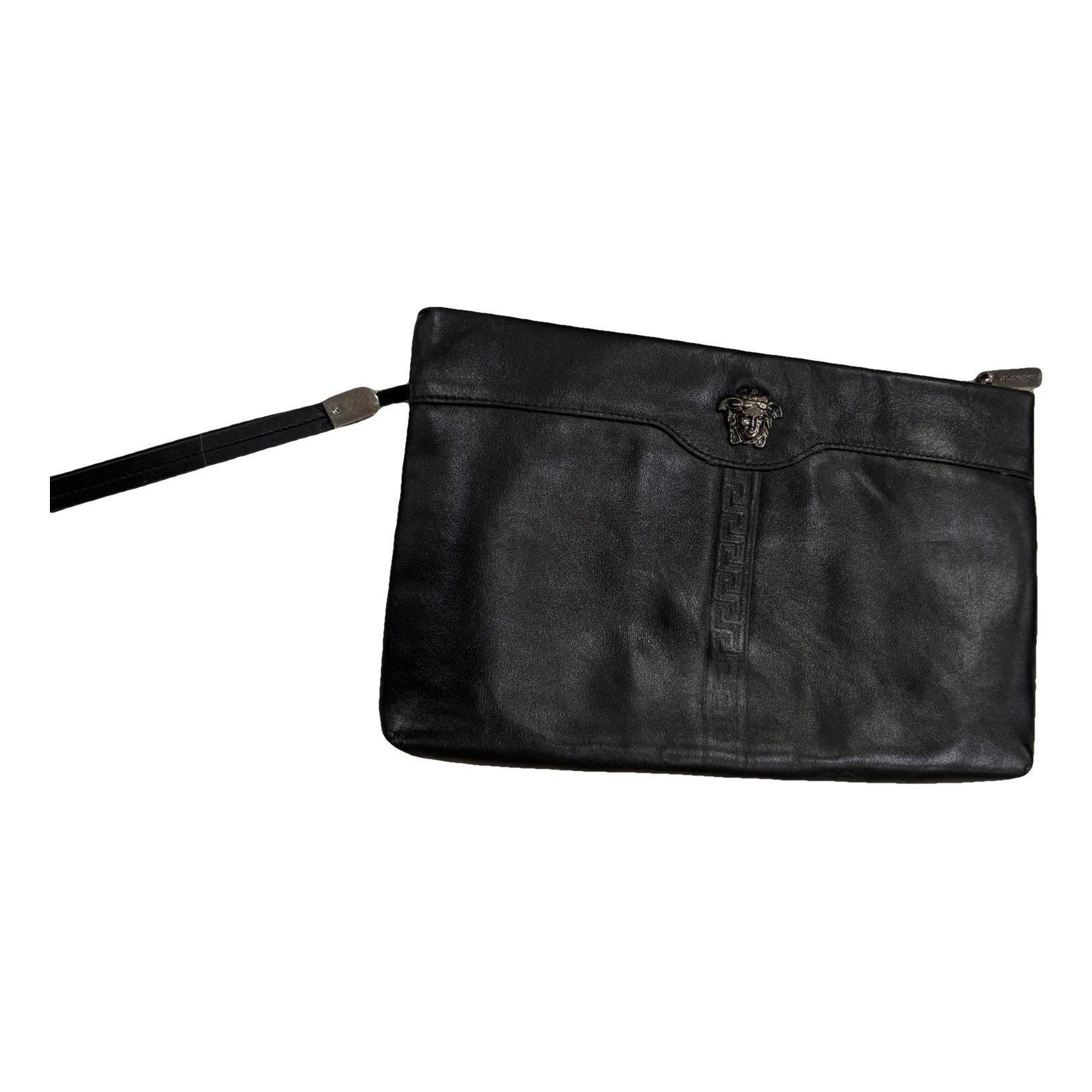 Leather clutch bag