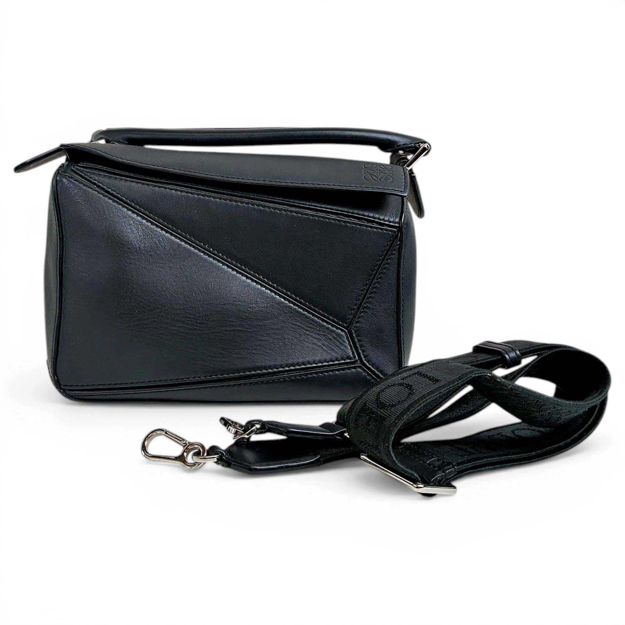 Puzzle leather handbag