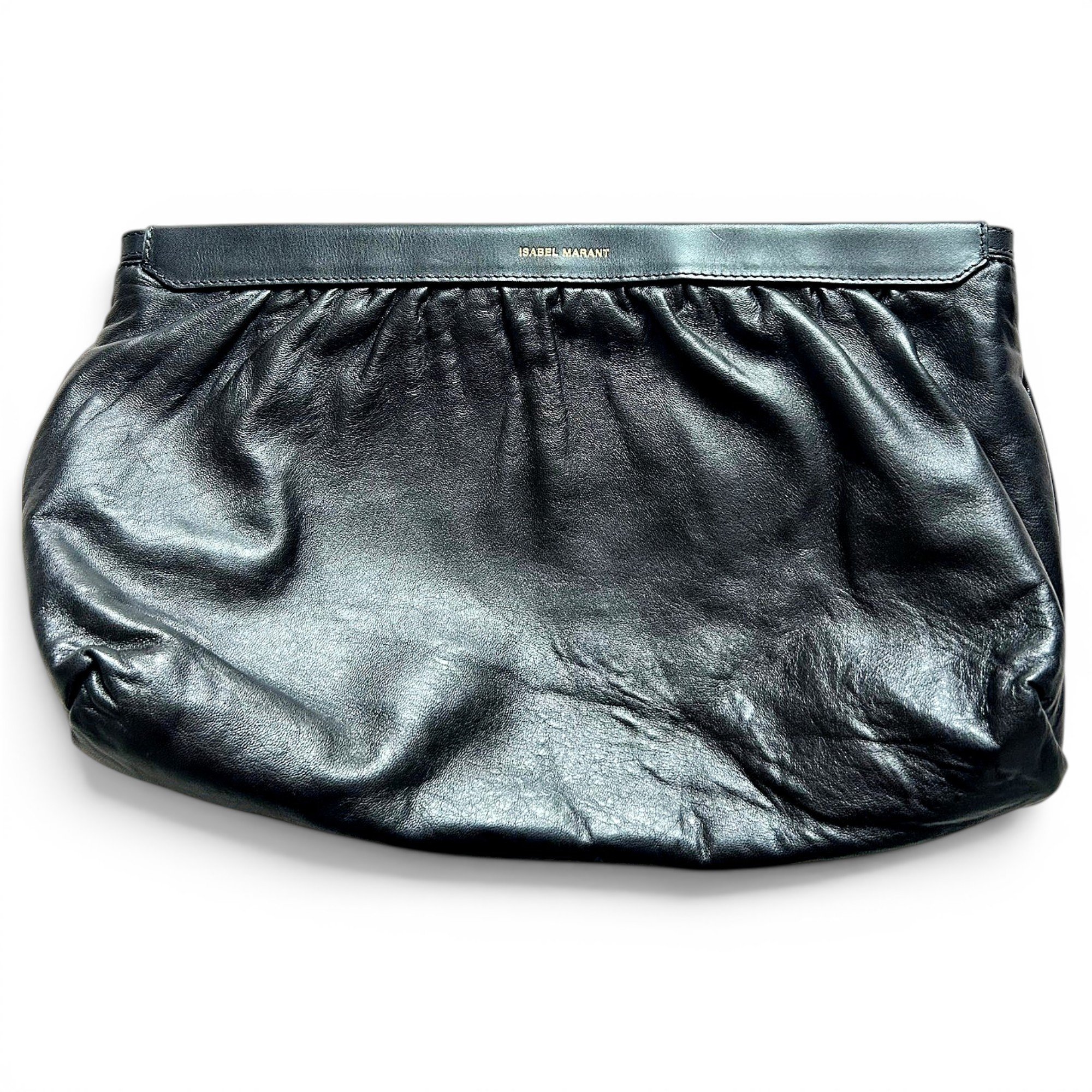 Leather clutch bag