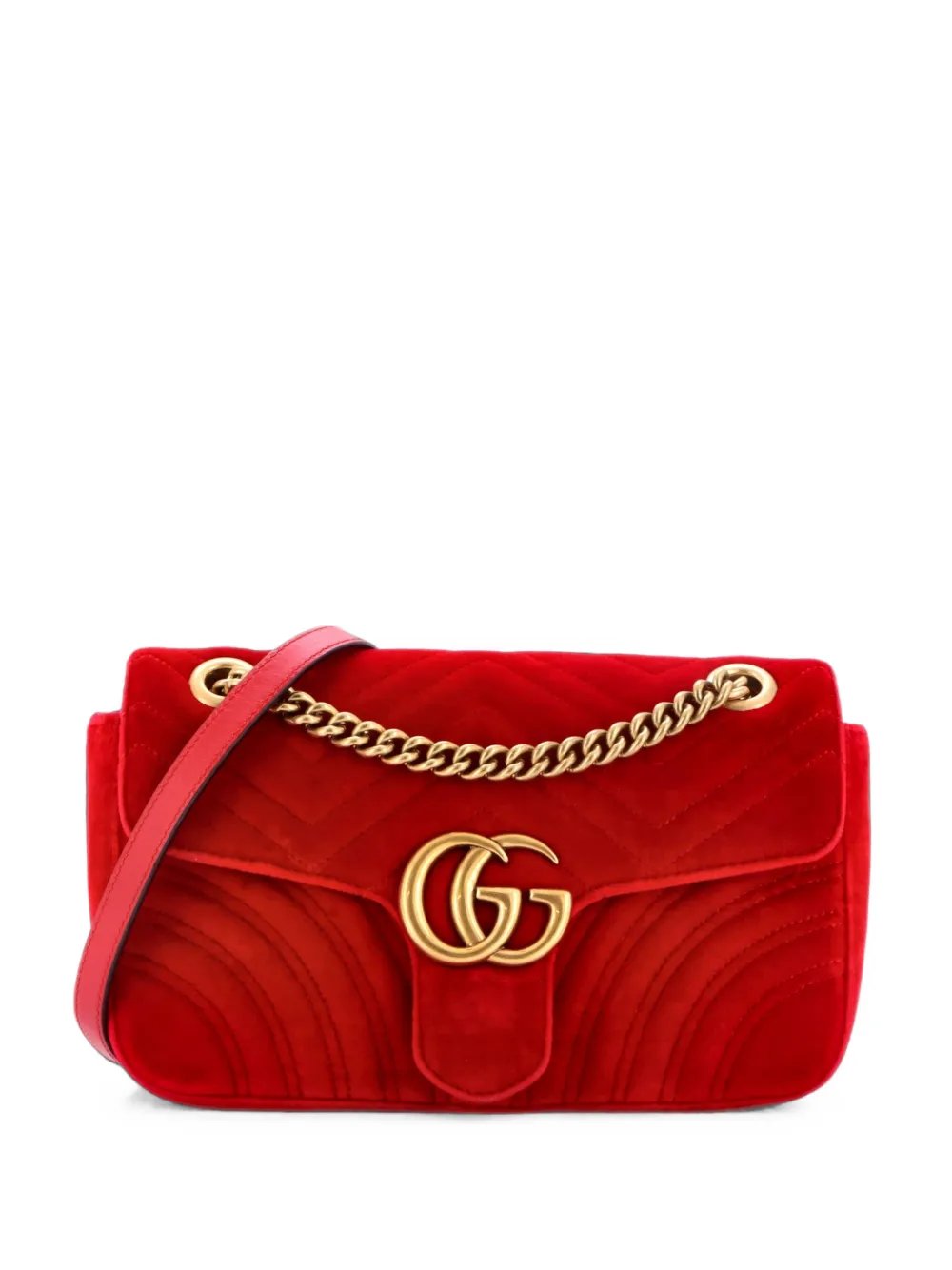 GG Marmont Flap Bag Matelasse Velvet Small shoulder bag