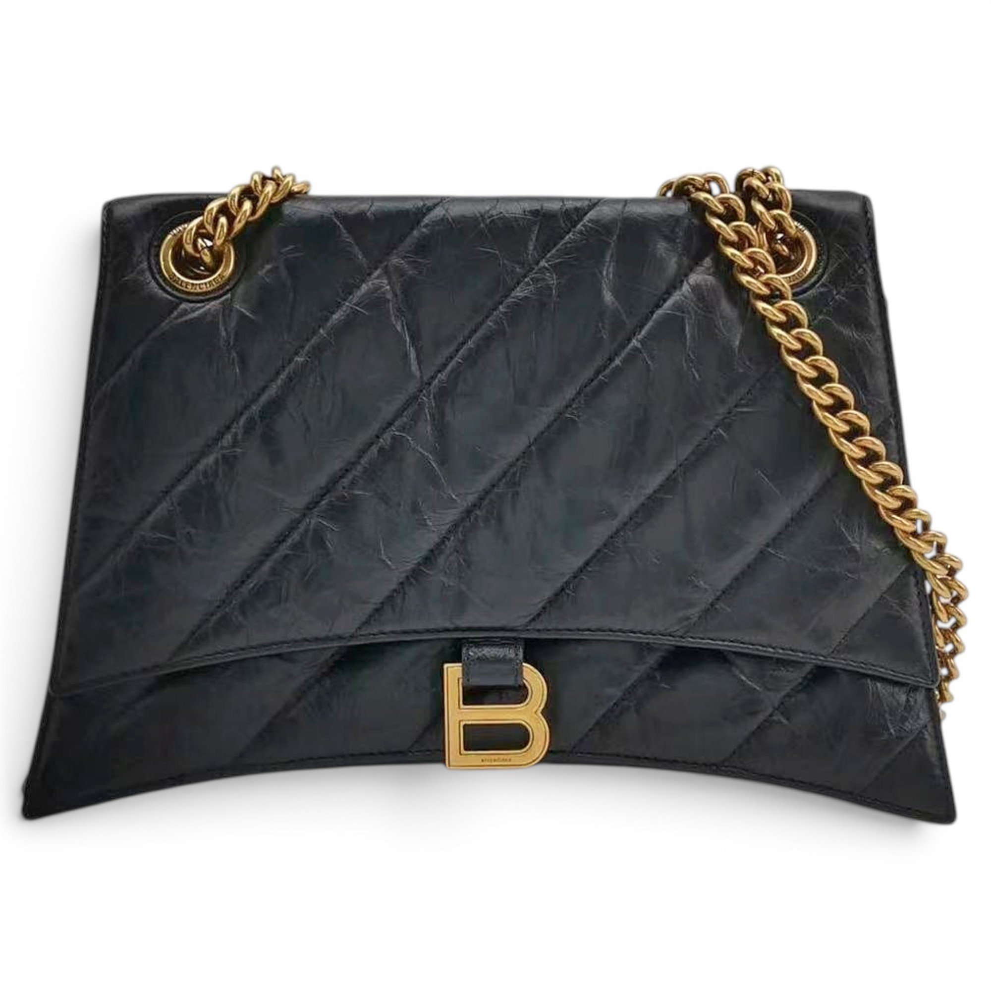 Crush leather handbag