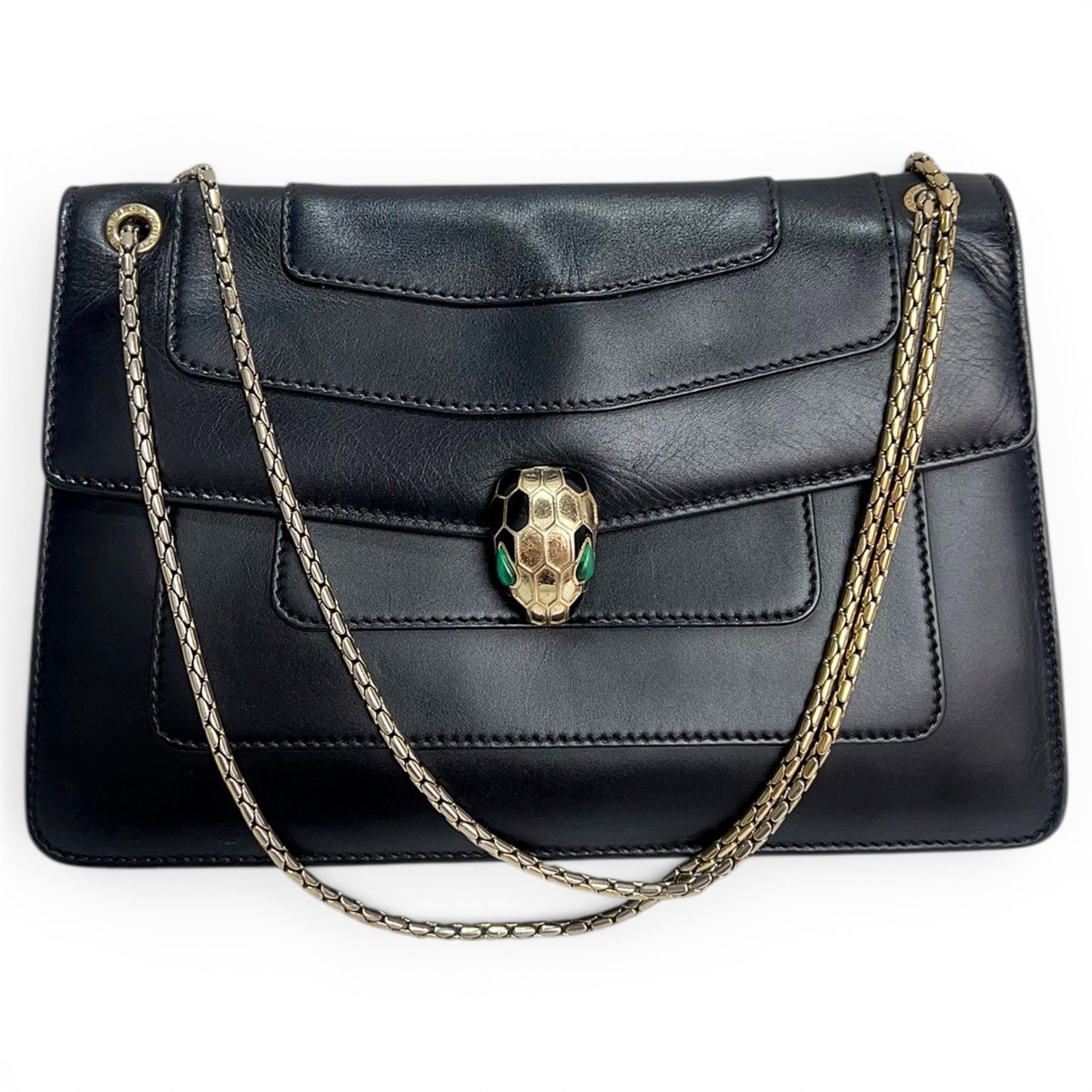 Serpenti leather handbag