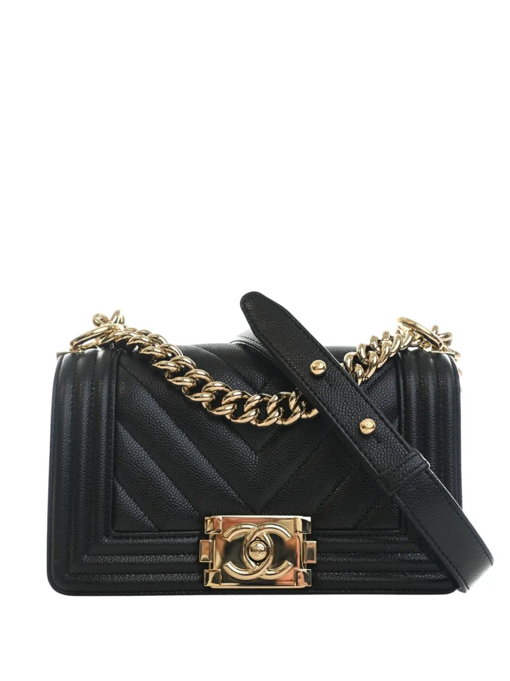 2021-2026 Small Chevron Caviar Boy Flap crossbody bag