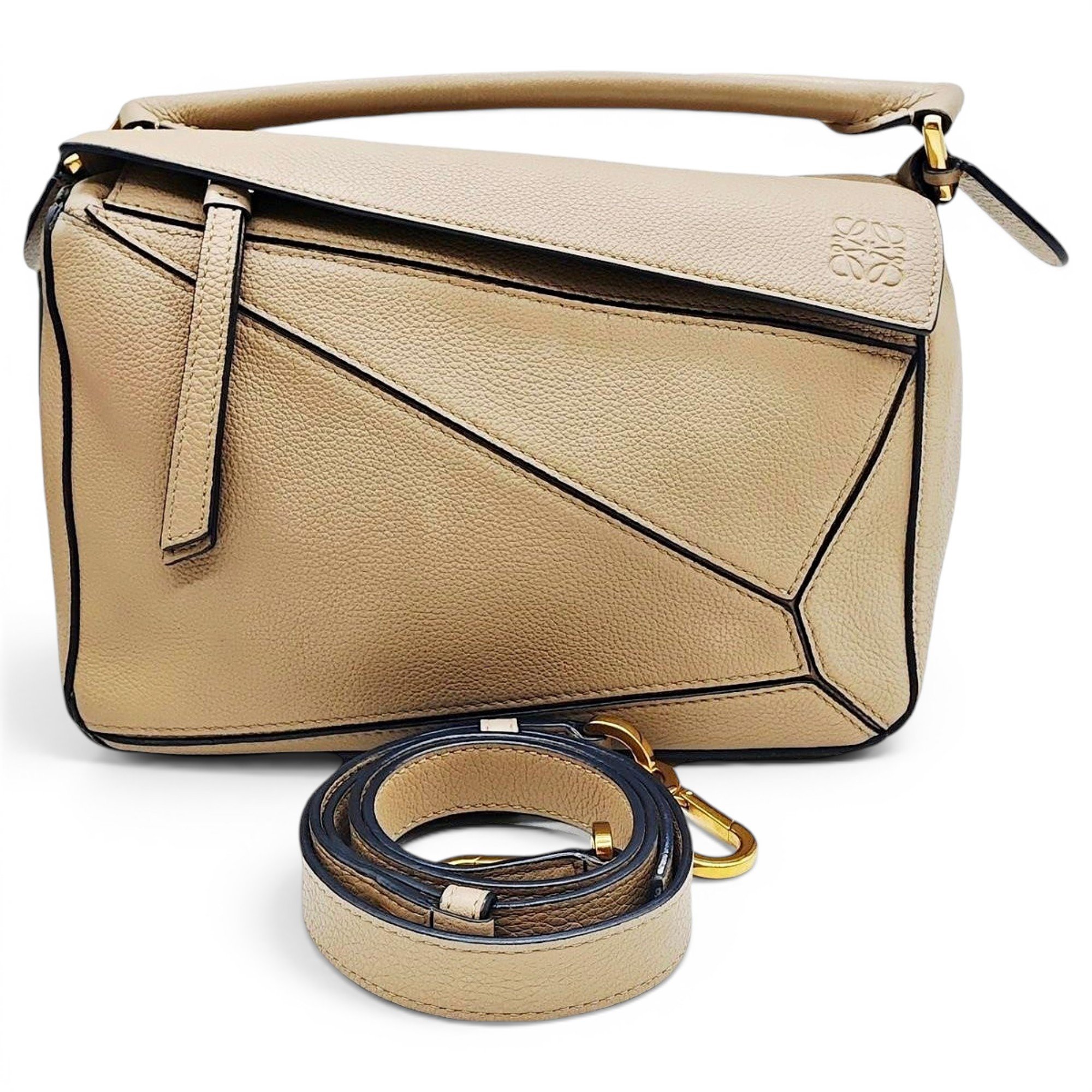 Puzzle leather handbag
