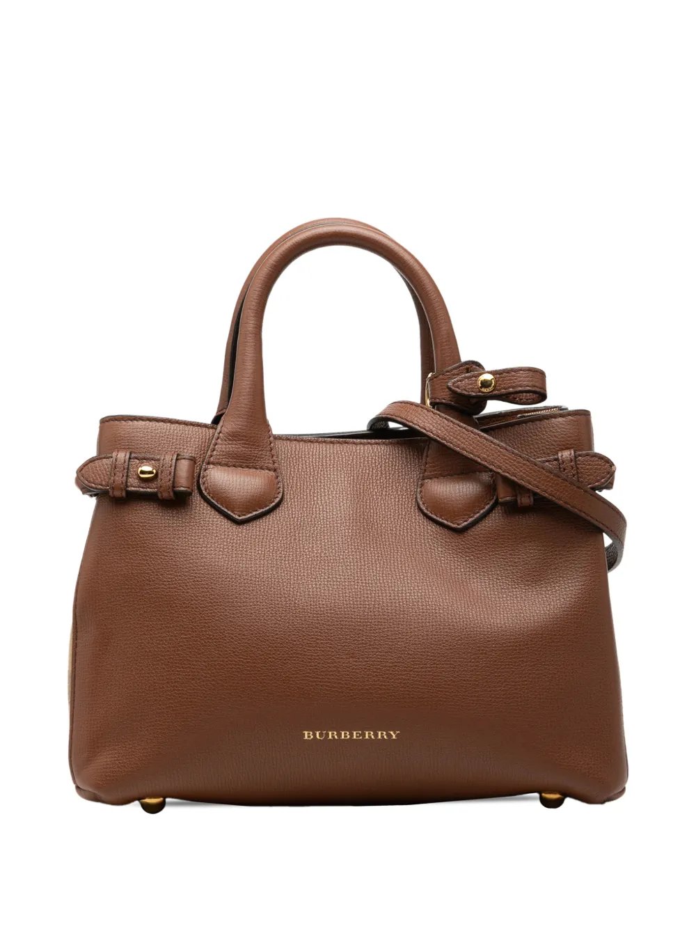 2000-2017 Small Grainy Calfskin and House Check Banner satchel