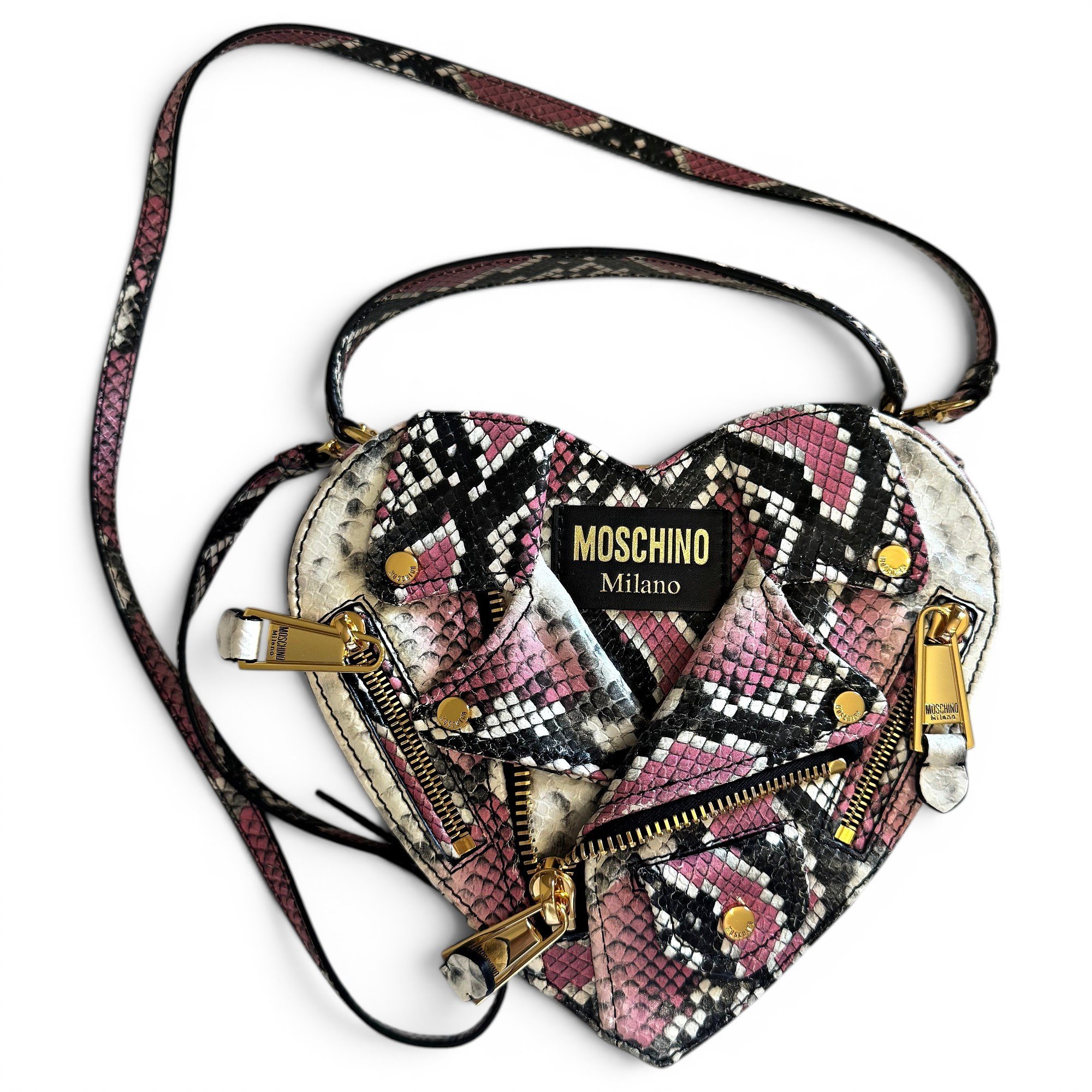 Biker leather crossbody bag